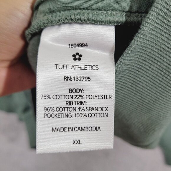 NEW Tuff Athletics Women's XXL Green Crewneck Sweatshirt Cotton Blend - Picture 6 of 7